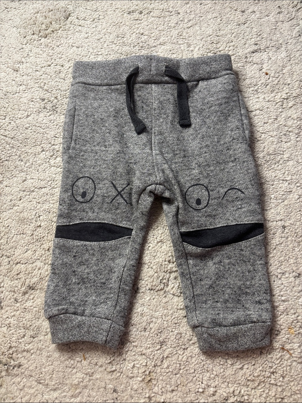 Losan Heather Grey Baby Joggers with Playful Face Detail Size 3-6m